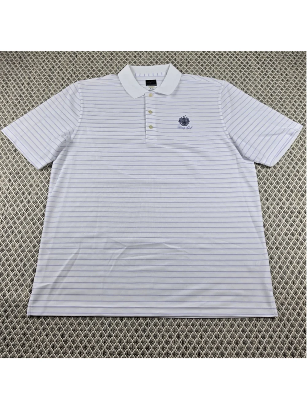 Greg Norman TRUMP NATIONAL DORAL Gray Striped Golf Polo Shirt Mens XL - Picture 2 of 8